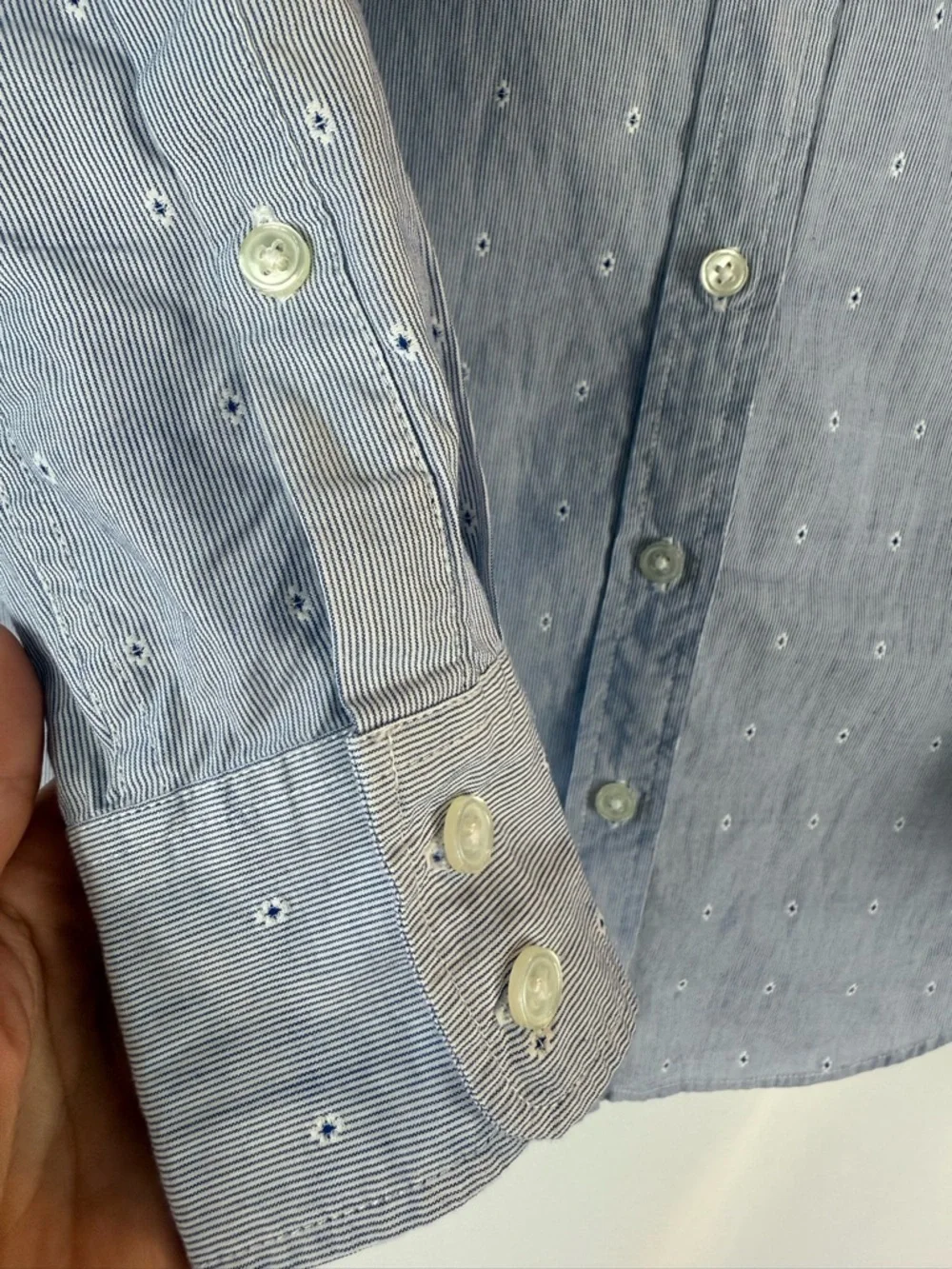J. Crew Light Blue floral Print Cotton Button-Down Shirt size: XXS